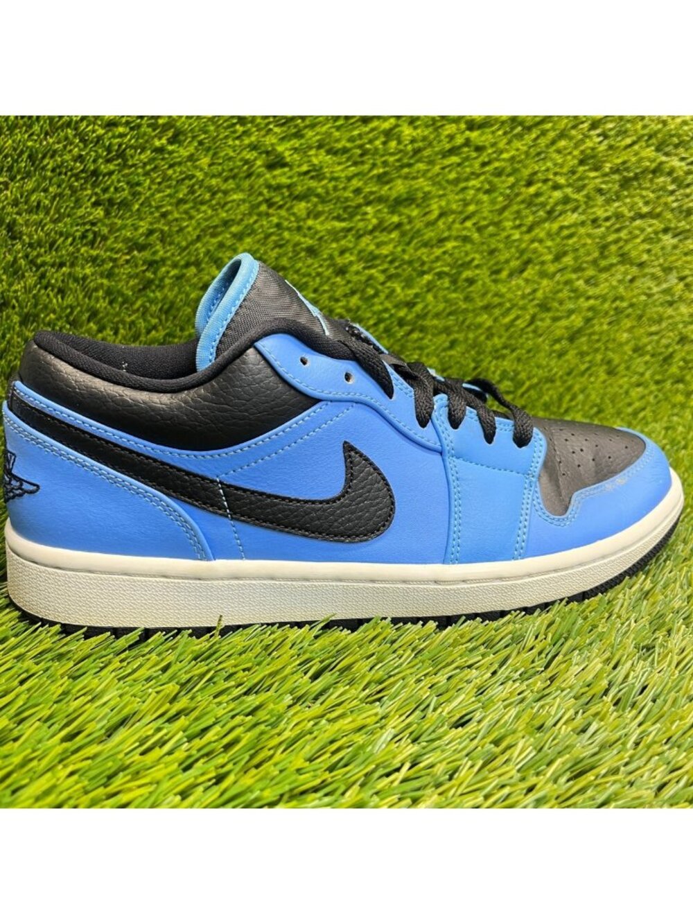 Nike Air Jordan 1 Low Mens Size 9 Blue Black Athletic Leather Shoes Sneakers